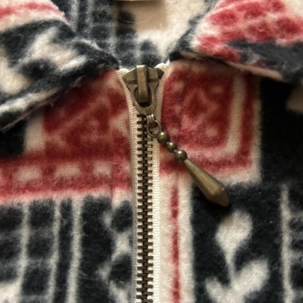 Vintage Teddi Jacket Aztec Print Full Zip Fleece